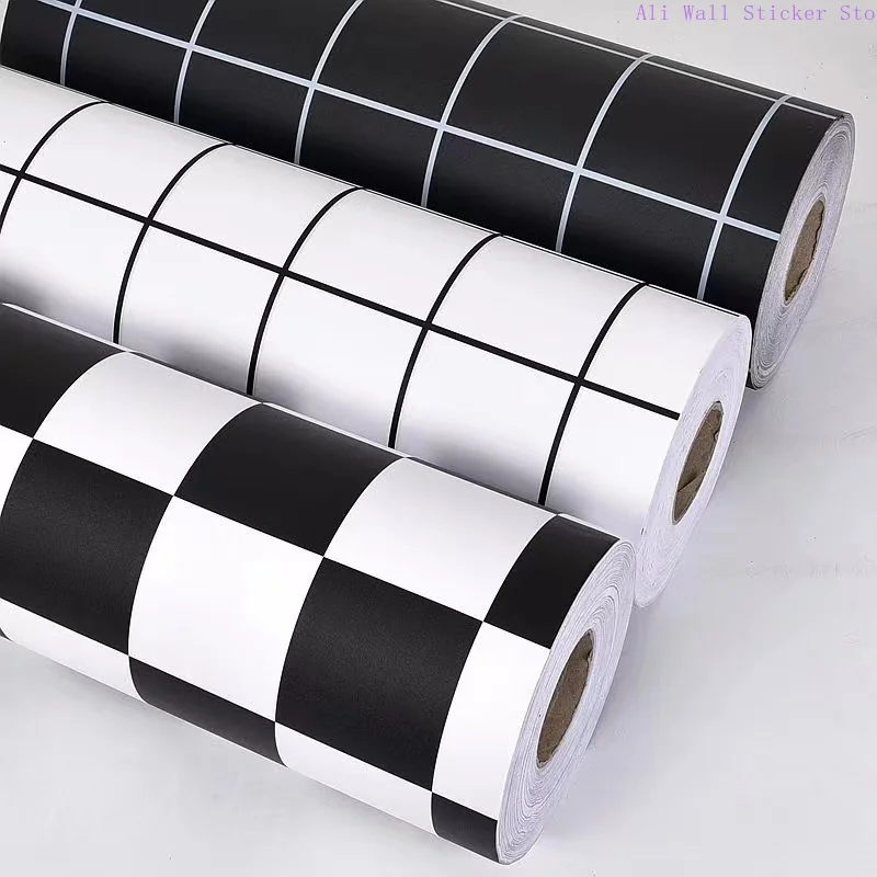 

Black and White Checkered Contact Paper Decorative Self Adhesive Wallpaper Removable Peel and Stick Wallpaper for Bathroom Decor