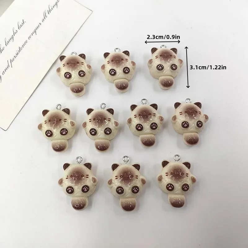 thumbnail image 2 of SAFIGLE 10pcs Cute Flocking Cat Charms For Jewelry Making:Resin Cat Pendant Cute Animal Jewelry Making Charms For Bracelets Necklaces Earrings Keychains Craft Supplies White 2 of 13