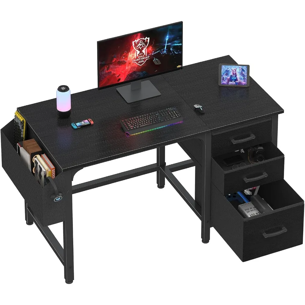 Computer Desk with File Drawers Cabinet, 47 Inch Home Office Desks with Filing Cabinet for Small Space, Gaming Study Writing Ta 1