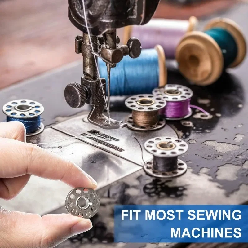 Sewing Machine Bobbins Household Sewing Machine Coil Roller Metal Bobbins Empty Spool Stainless Steel For Silk Thread Winding Brother Tailoring Parts