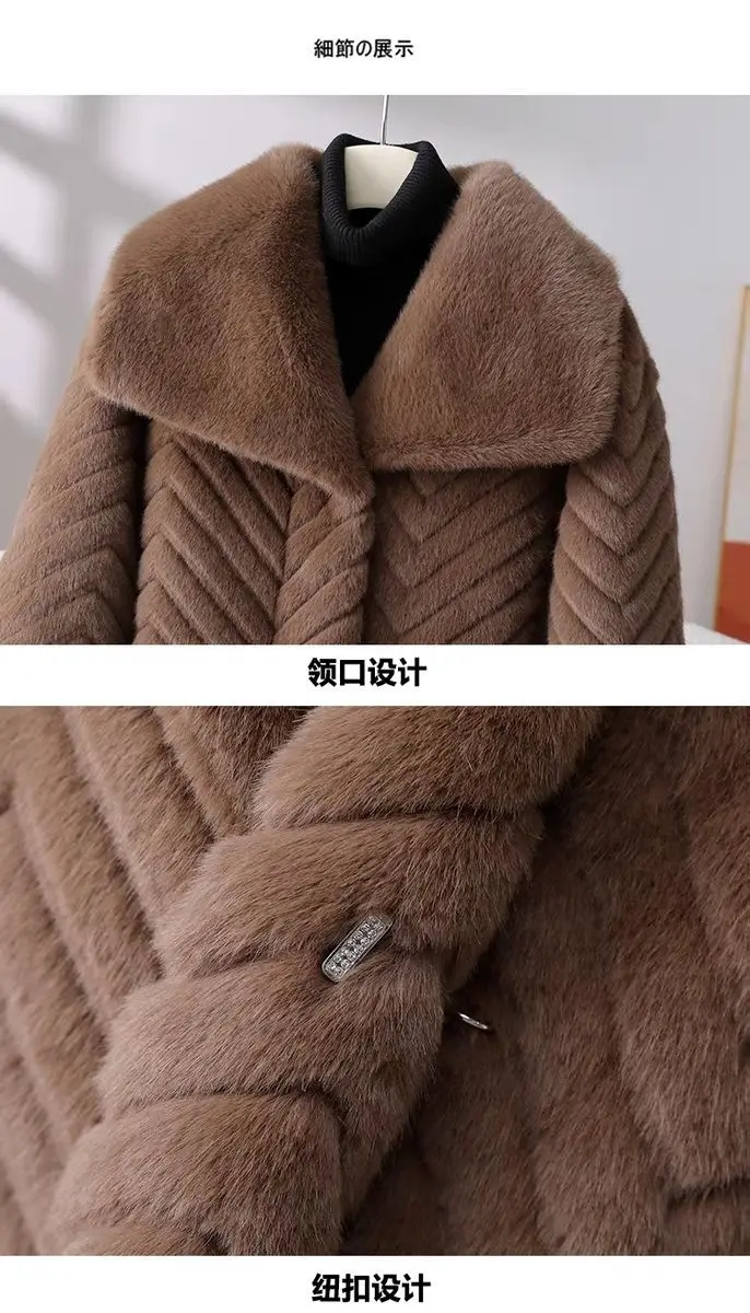 Popular high-end Hepburn style short Coat for women's Winter 2026 new Mink coat Ladies Fur Jackets Fox Fur Car Strip Mink Jacket