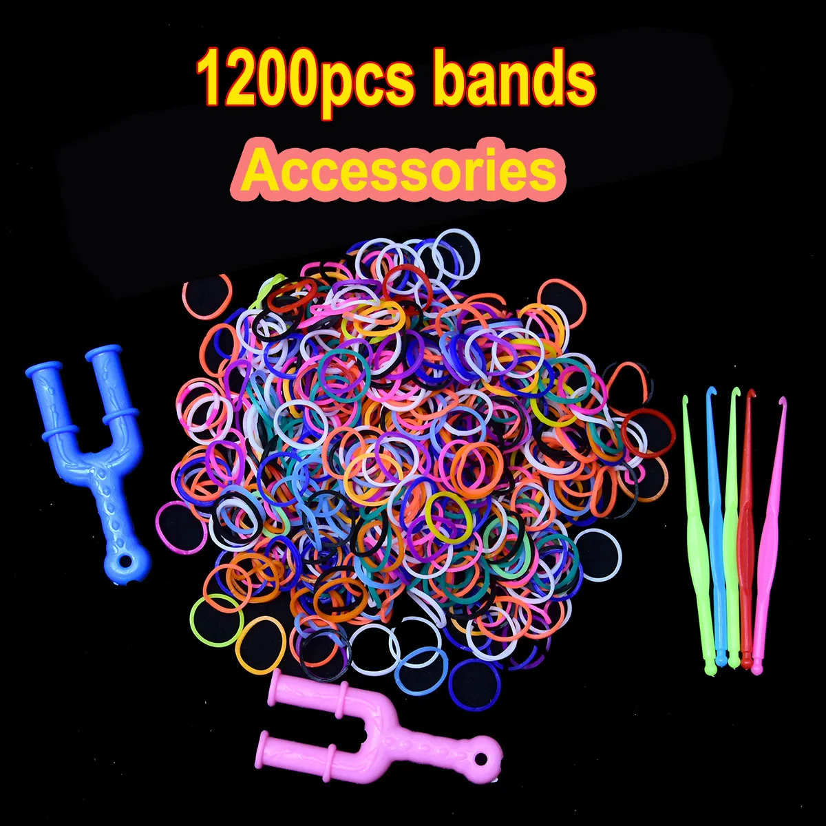 600PcsLoomRubberBandsBraceletforKidsHairColorfulLoomRubber