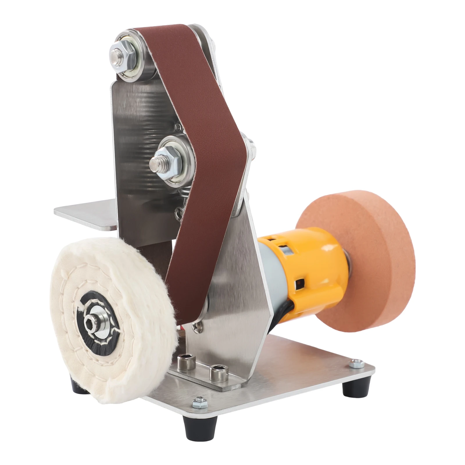 Bandschleifer 1x30 Zoll Mini-Tischschleifer mit Variabler Geschwindigkeit, Schleifband und Polierscheibe für Messermacher, Holz, Metall und DIY – Detail 9