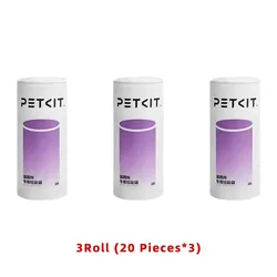 Enhanced Cat Litter Waste Receptacles - Portable Replacement Bags for Self - Cleaning Systems (3 Rolls)