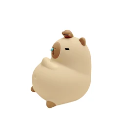 Adorable Capybara Silicone Night Light - Rechargeable & Dimmable Children's Room Decor Lamp (BROWN)