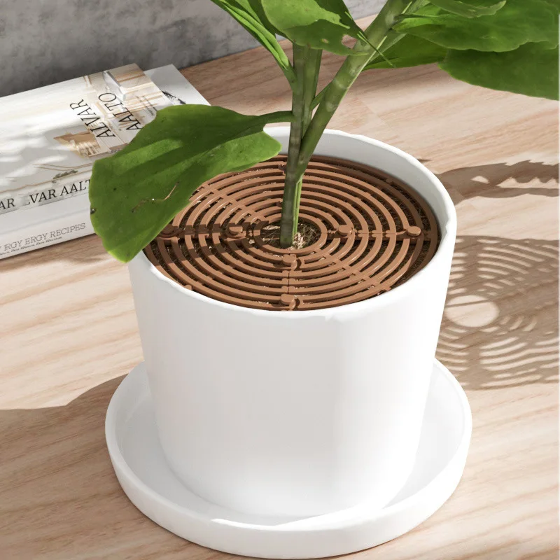 Flower Pot Cover Plant Pot Grid Flower Pot Cover Garden Plant Pot Soil Guard Cover Plant Protector Grid Protection Accessories images - 6