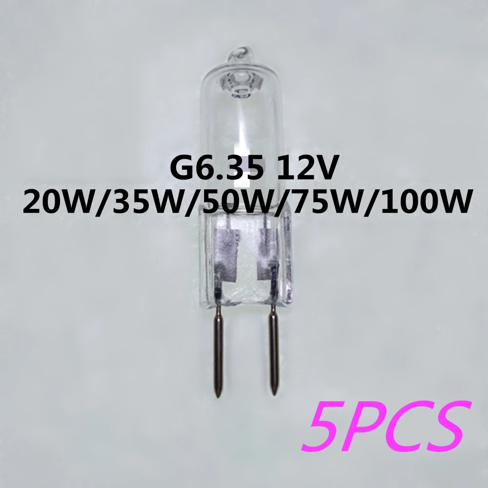 Halogen Light Bulb G6.35 12V 20W 35W 50W 100W 5PCS