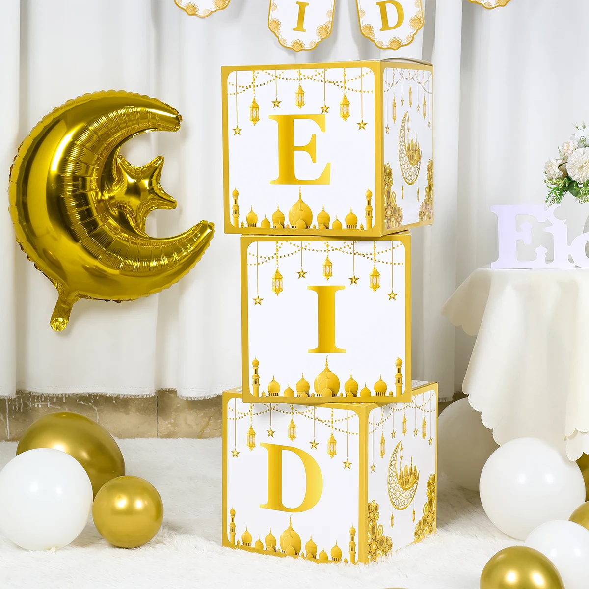 

Eid Letter Boxes 2024 Eid Mubarak Ramadan Decoration for Home Muslim Islamic Eid Al Adha Ramadan Mubarak Ornament Party Decors