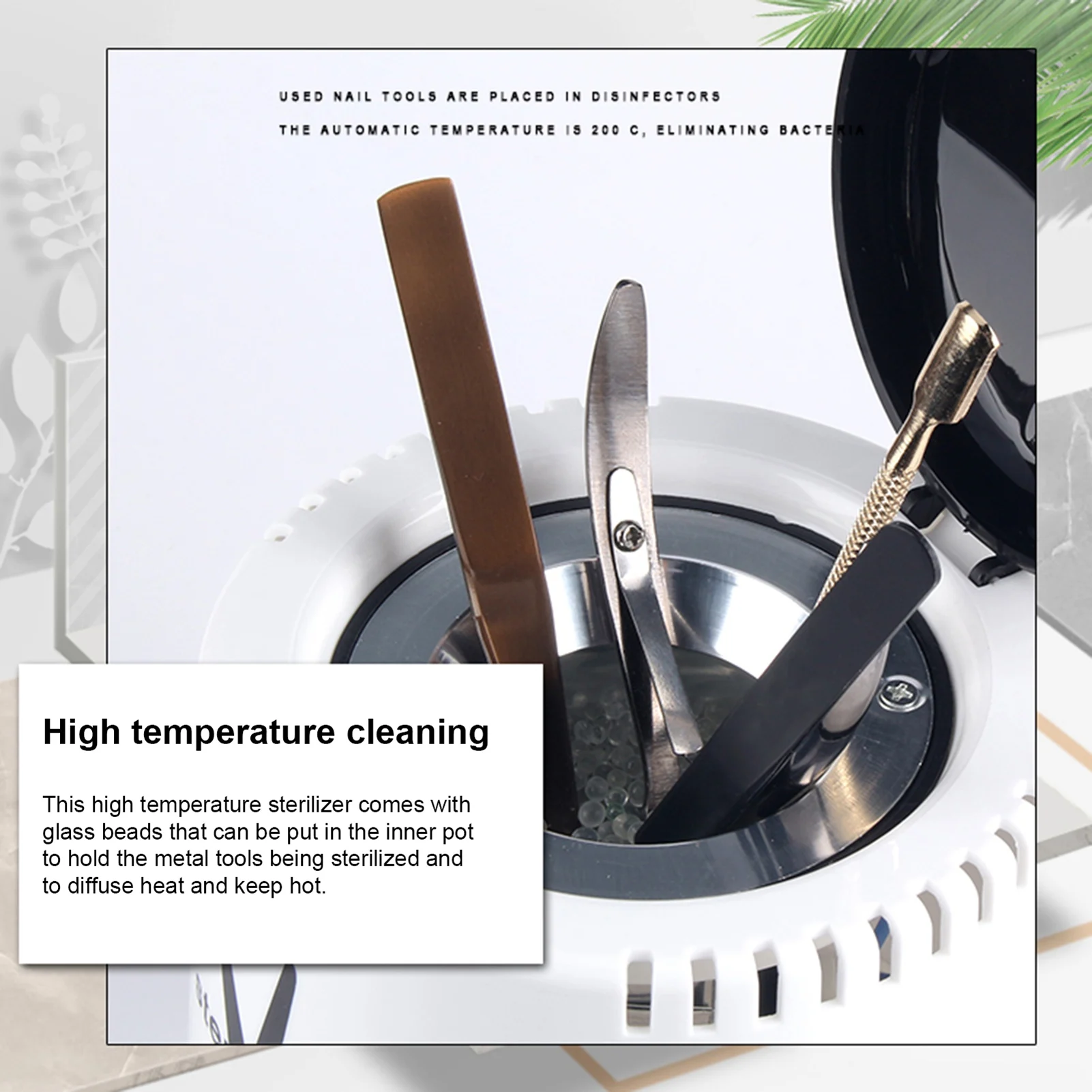 Sterilizer Manicure Equipment Sterilizer Box Pot Nail Art Quartzite Beads High Temperature Glass Ball Tool Nail Art Tool