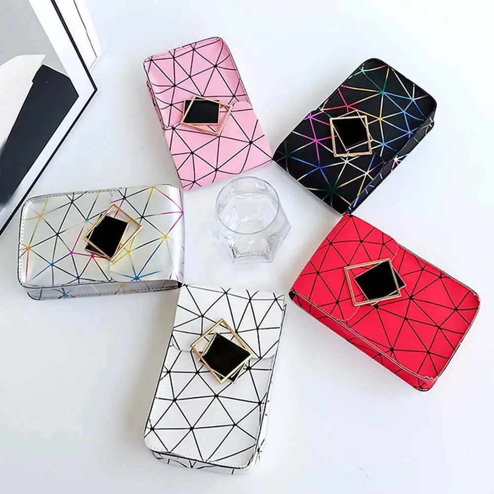

Female Fashion Mini Crossbody Bag Korean Diamond Lattice Coin Purse Wallet Women Girls Phone Storage Golden Chain Shoulder Bag