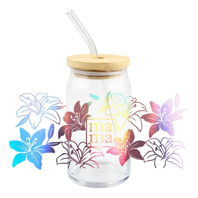 UV DTF Transfer Sticker Mother's Day For The 16oz Libbey Glass Wraps Bottles Cup Can DIY Waterproof Decals Hot Sale