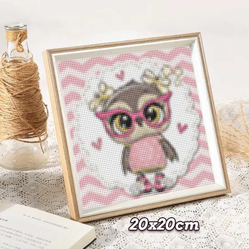 Full Square Diamond embroidery Animal Full Round Diamond painting Cross stitch cute owl baby DIY 3D Diamond mosaic cartoon moon