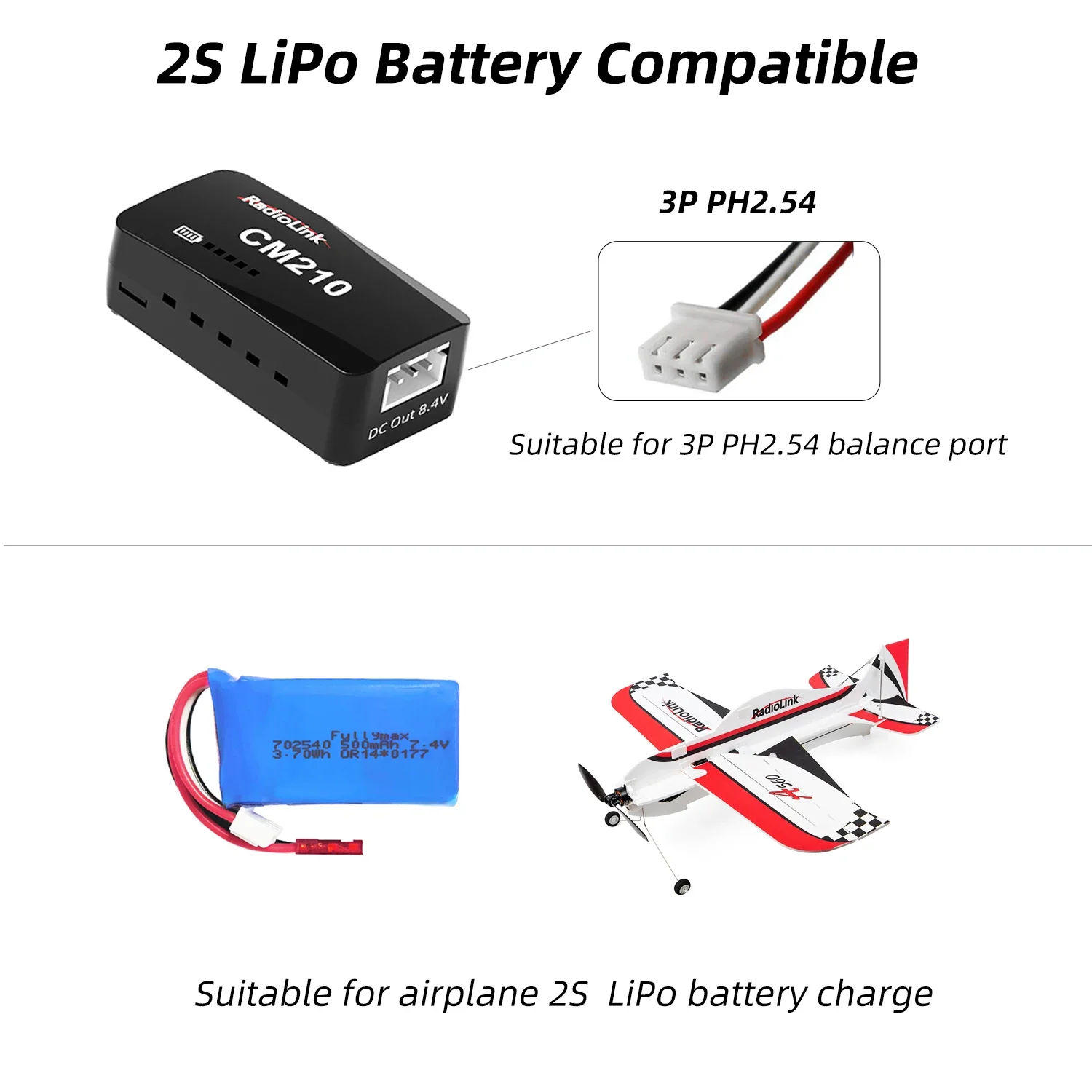 Radiolink CM210 Faster 2s LiPo Battery Charger Mini Size USB Type-C Connector, Power Supply Self-adapting images - 6