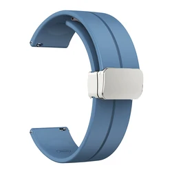 Silicone Magnetic Band - 20mm/22mm, Universal Fit Bracelet - Mi Color - Color 2 (Advanced Blue - 2)