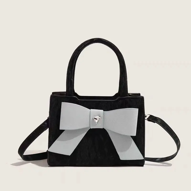 

New Niche Designer Luxury Retro Three-dimensional Bow Handbag Exquisite And Versatile Small Square Bag High-end Shoulder Bag