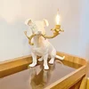 Italian Animal Thread Dog Table Lamp, Nordic Creative Living Room, Bedroom Study, Bedside Decorative Ornaments, Resin Lamps 3