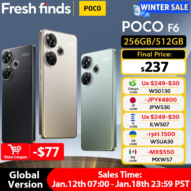 World Premiere POCO F6 Smartphone Global Version Snapdragon®8s Gen