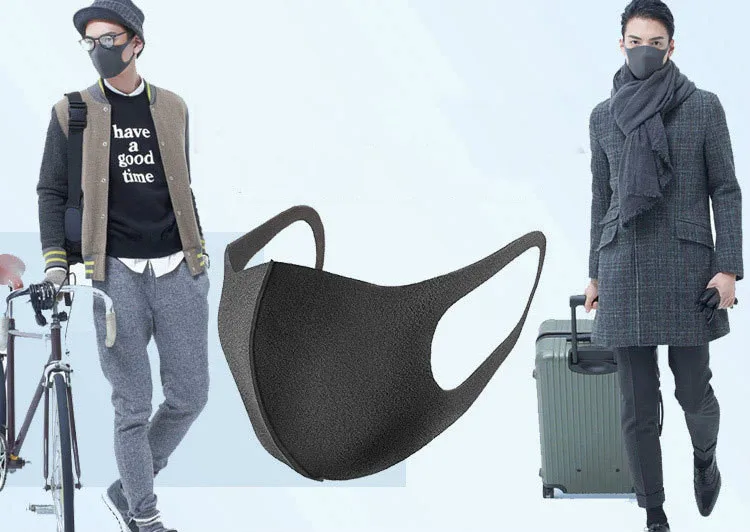 10 piece in black masks breathable air cotton masks individuality solid dustproof prevent bask in the pollen mask