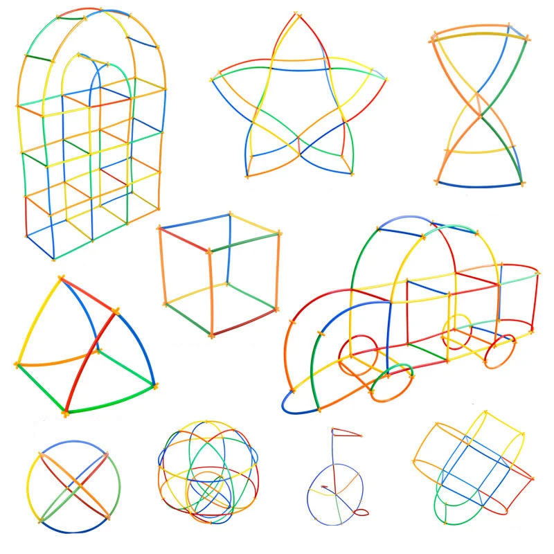 Straw Constructor Brinquedos para Crianças, Palhas e Conectores, Conjuntos de Construção, Engenharia, Blocos, Brinquedo Educativo