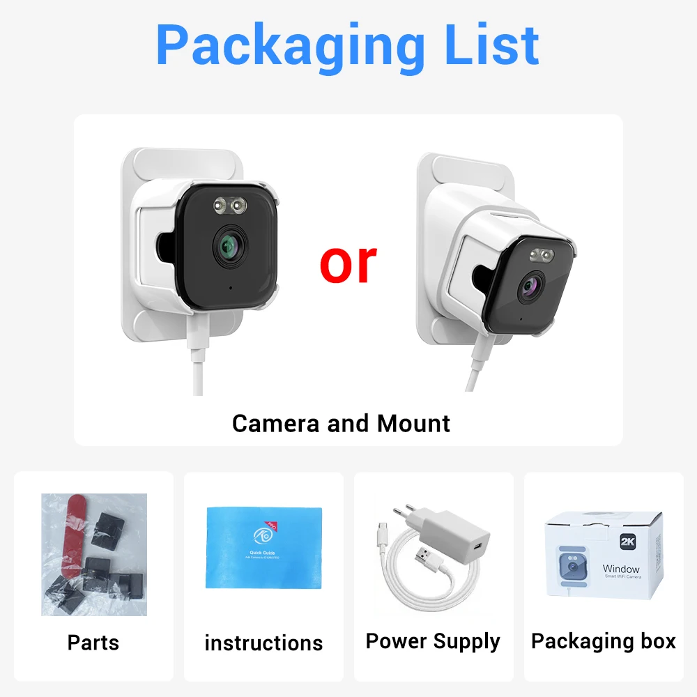 Mini Window Camera 4MP Wifi Security Camera Indoor Cam for Home Security Color Night Vision Motion Detection 24/7 Recording 6