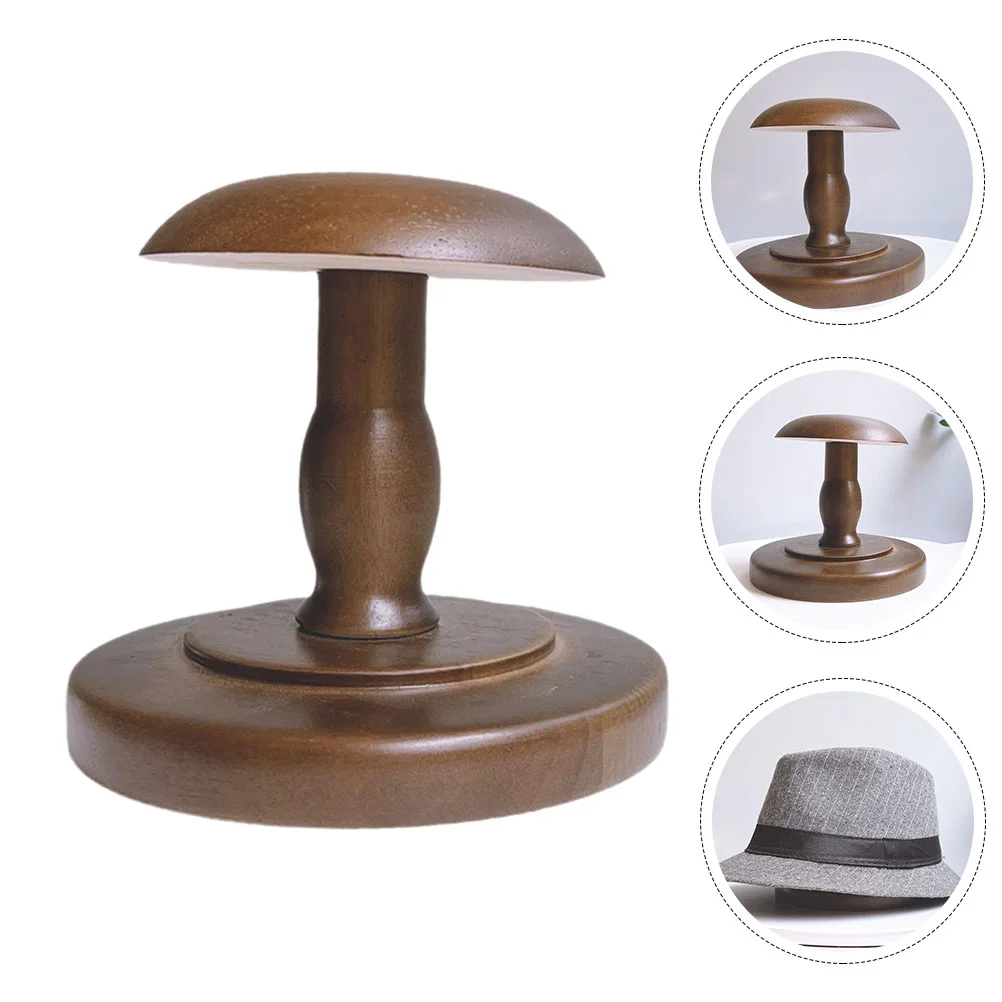 

Hat Top Holder Creative Solid Wood High and Low Display Rack Storage Support Stand