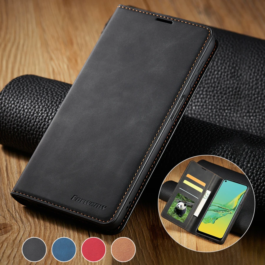Flip Wallet Magnetic Leather Card Slot Case For Samsung Galaxy S22 Ultra S22 S21 S20 S10 S9 S8 Plus S10e S21FE S20FE S7 Edge s22 ultra case
