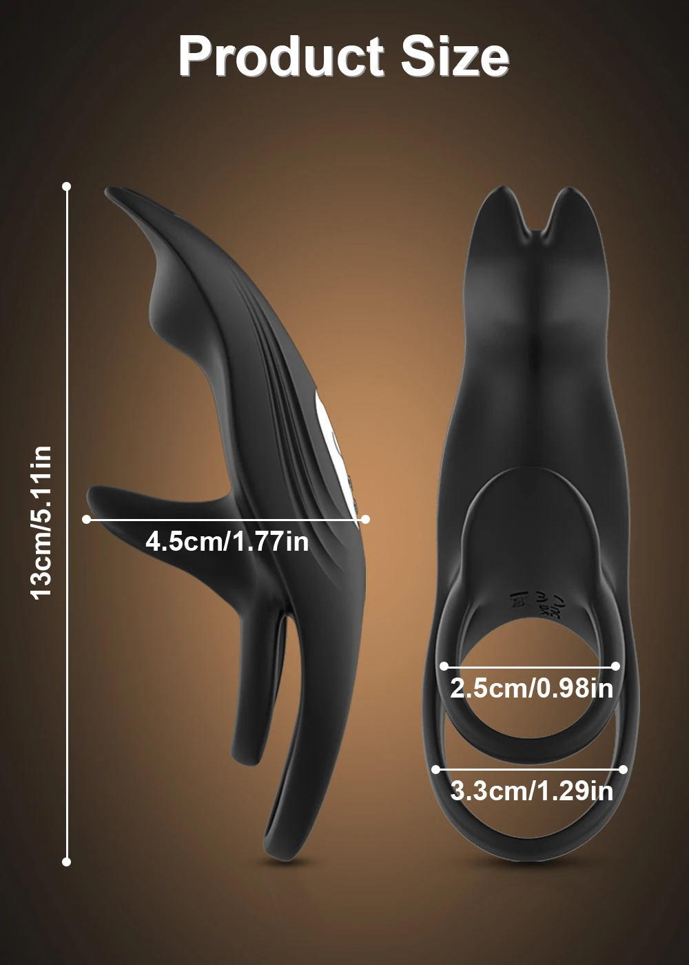 HeartCaptor Silicone Couples Vibrating Ring Dual Motor Clitoral G-Spot Stimulator - Details 6