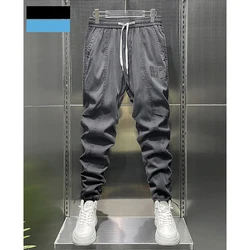 Spring/Summer Light and Thin Tencel Lyocell Loose and Versatile Quick Dried Loose Tight Waist Strap Casual Pants for Men