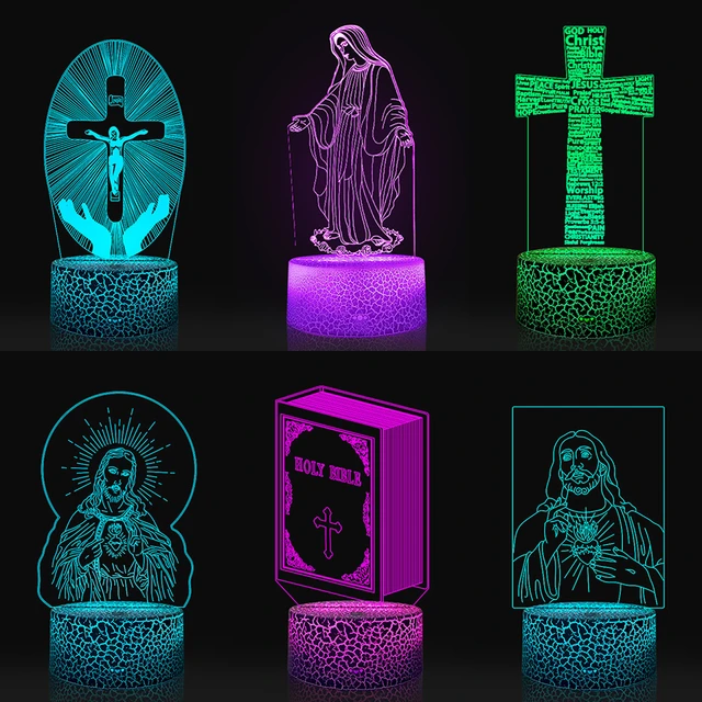 Nina ifixion of Jesus LED avec télécommande, veilleuse 3D pour décoration  d'église, lumières pour chrétiens, lampe de table, livraison directe -  AliExpress