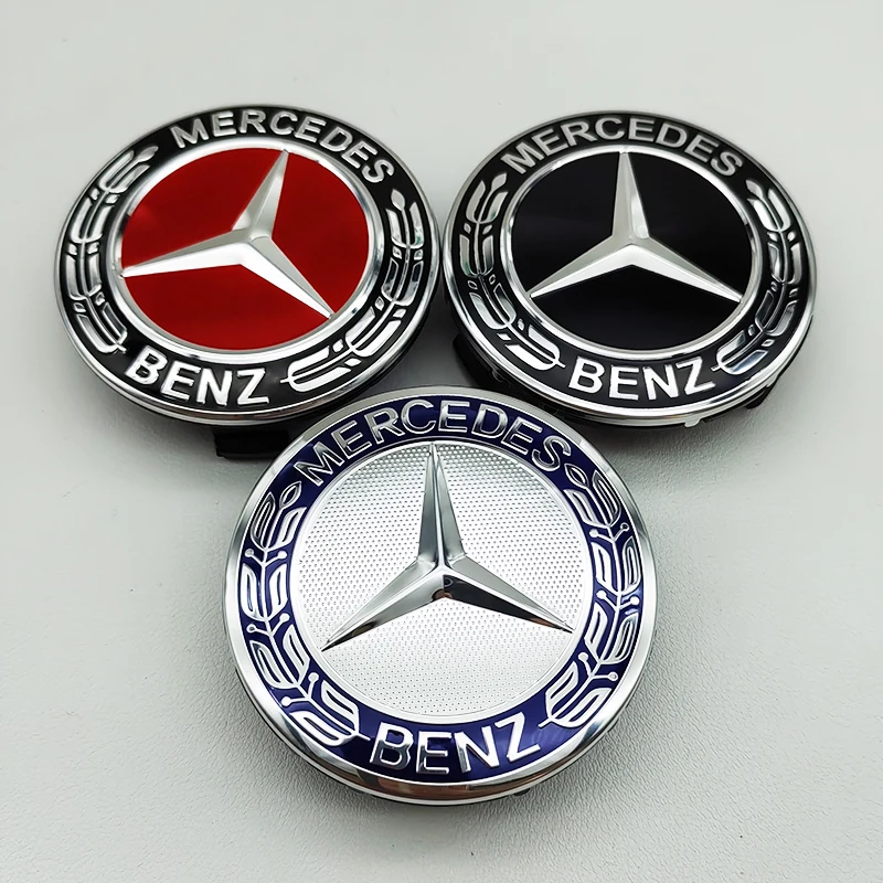 4pcs 75mm Mercedes Wheel Center Caps For W176 W177 W203 W204 W205 W206 W212 W213 W214 W211 W223 W222 W222 W223 W246 W247 W219 wheel center caps