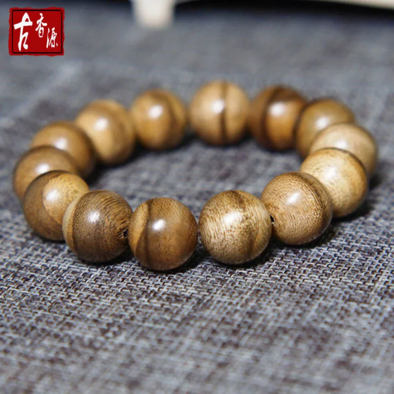 UMQ High Quality Natural Wood Dalagan Agarwood Indonesia Agarwood Bracelet Old Material Fragrant Raw Timber Material Beads 9mm