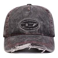 Джинсовые бейсболки унисекс с штампованной буквой D и дырками, весенне-осенние уличные регулируемые повседневные шапки, солнцезащитная шляпа, спортивная кепка — изображение 3