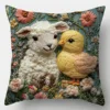 Easter Cartoon Printed Bunny Egg Pillowcase Home Sofa Cushion Cover Bedroom Bedside Pillow Cover 4
