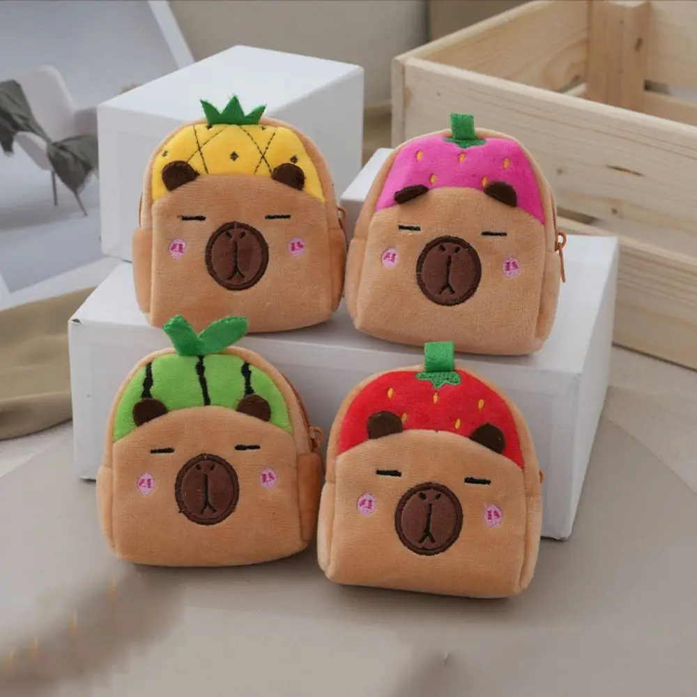 

Children Capybara Plush Coin Purse Cartoon Cute Soft Plush Zipper Change Purse Mini Lovely Girl Money Card Holder Gifts