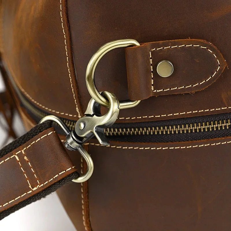 Brown Leather Duffle Bag For Men