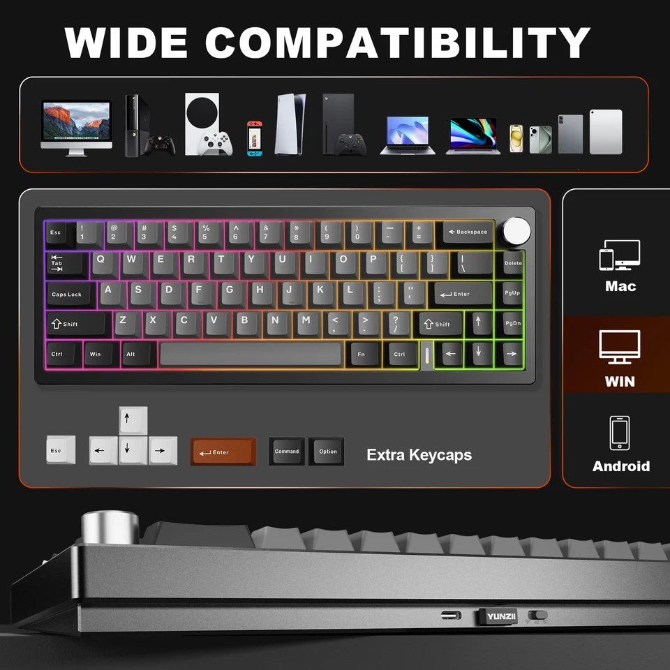 【使用1週間｜定価¥18,351】YUNZII AL68 メカニカルキーボード Amazon | YUNZII AL68 メカニカルキーボード ワイヤレス 68キー
