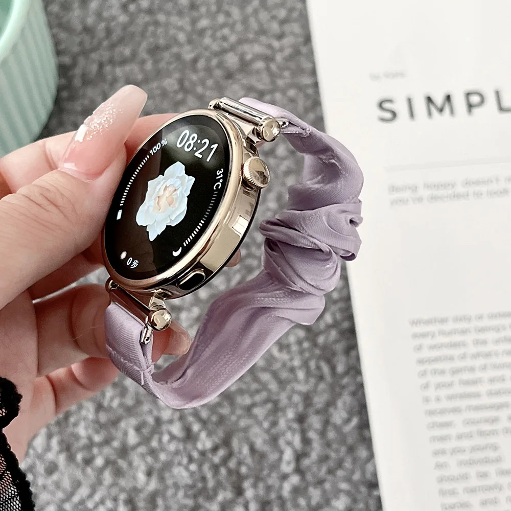 Stretchy Elastic Fabric Quick Release Scrunchie Watch Band Strap