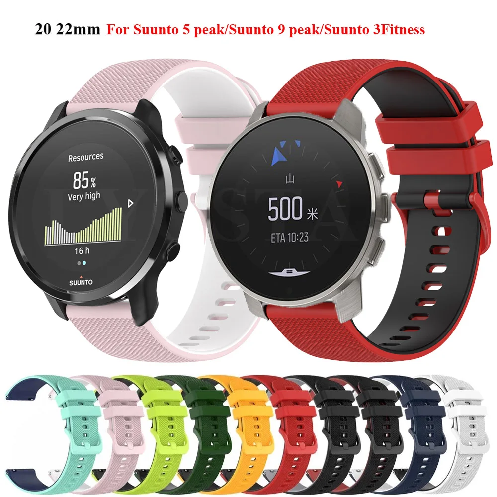 

Ремешок силиконовый для смарт-часов SUUNTO 5 9 PEAK Pro/Suunto 3, фитнес-браслет для Oneplus, спортивные аксессуары для часов, 20 мм 22 мм