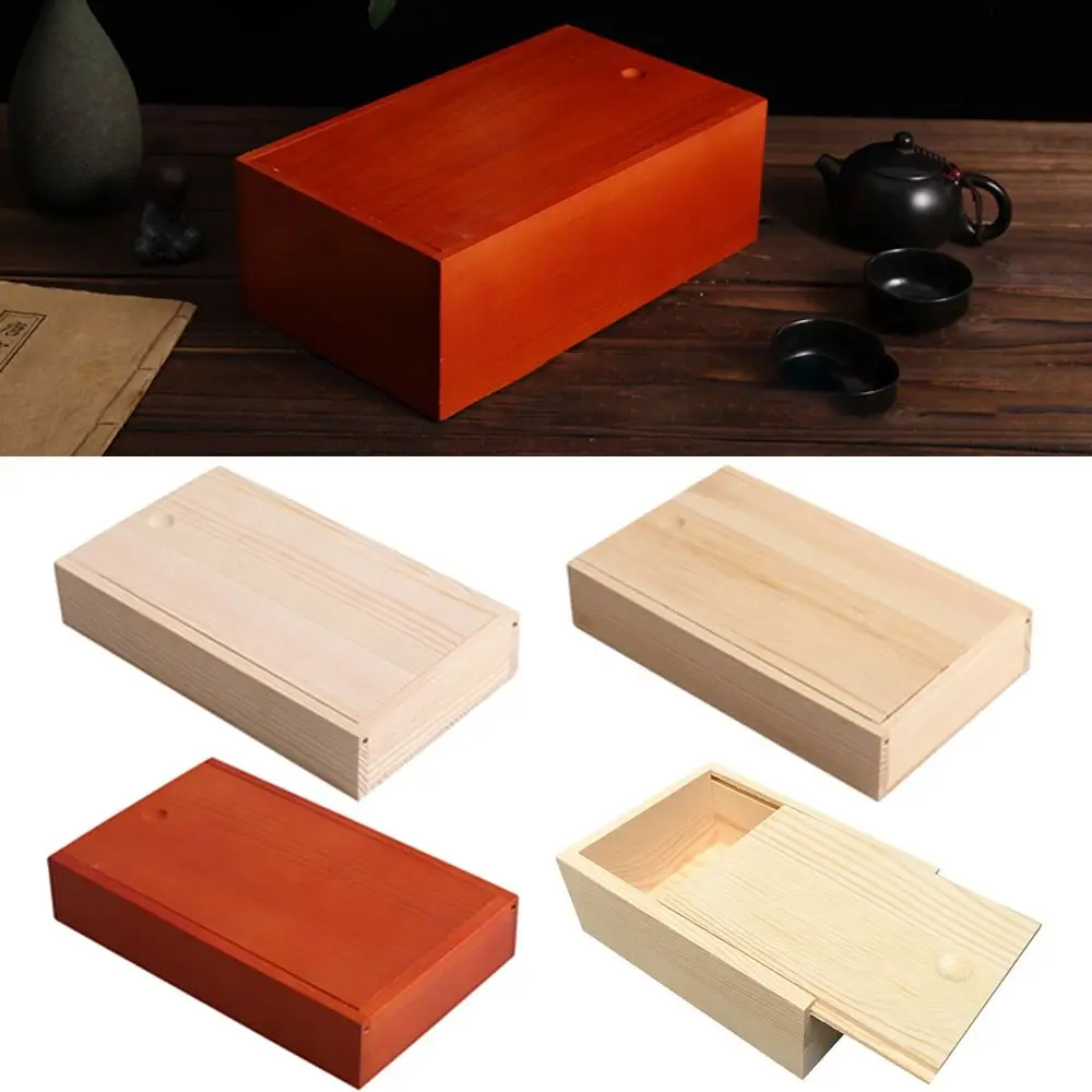 

Natural With Slide Top Jewelry Case Card Keeper Jewelry Organizer Case Storage Box Wooden Box Beads Container