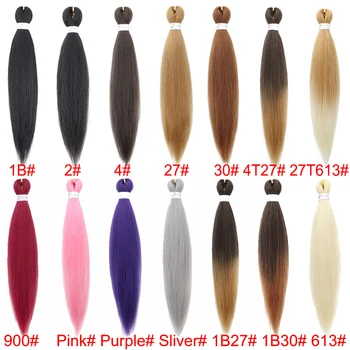 20Inch Synthetic Pre Stretched Braiding Ombre Hair Extension for Black Women Yaki Straight EZ Braid Hair Piece braiding hair 1