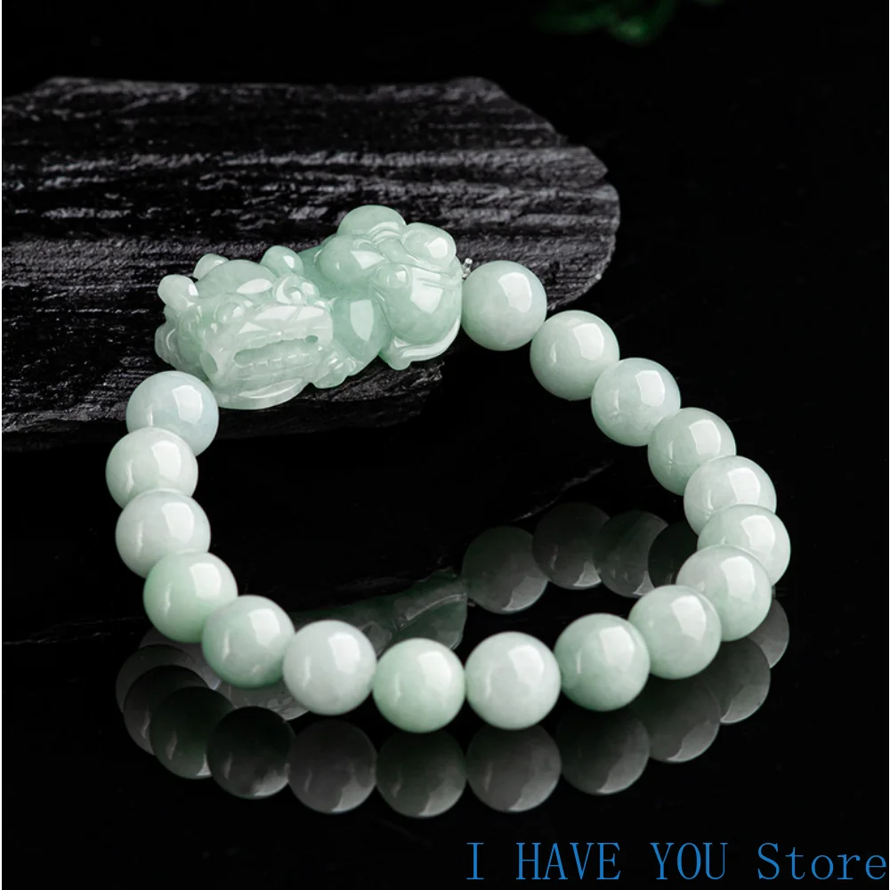 

Natural Myanmar A-grade Jade Bracelet Attracting Wealth Pixiu Jade Bracelet Ice Jade Bracelet Male and Female Jade Bracelet