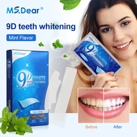 Bandes de nettoyage des dents blanches en Gel 9D, soins d'hygiène buccale, bandes de blanchiment des dents à Double élastique, fausses placages, outil de beauté des dents 4