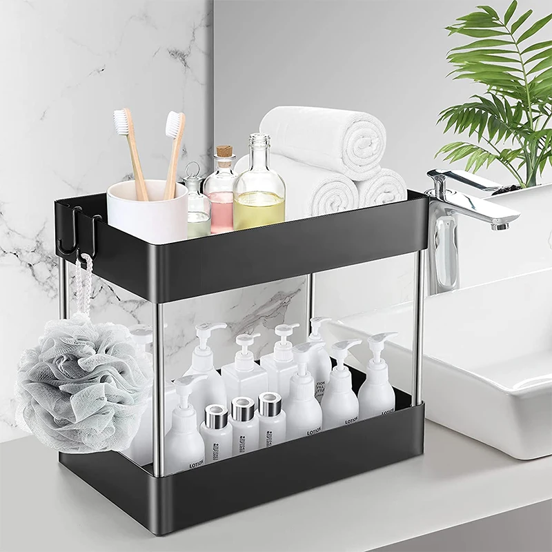 1/2 Pcs Under Sink Storage Organizer 2 Tier Drawer Multipurpose Rack  Cabinet Under Sink Storage