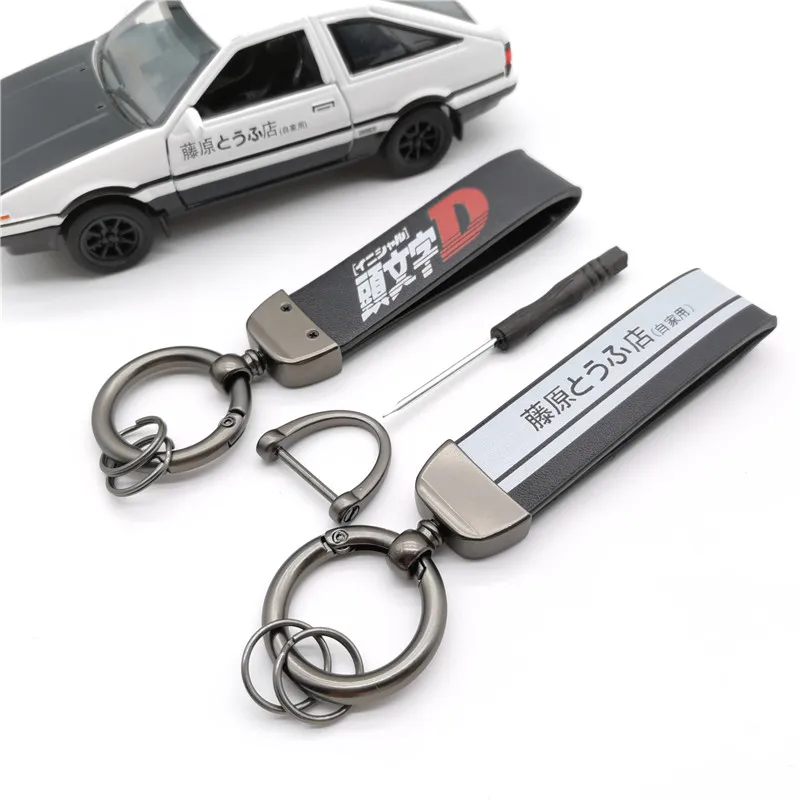 

Creative PU Leather Initial D Fujiwara Tofu Keychain Pendant JDM Key Rings Key Holder Key Cord Motorcycle Accessories