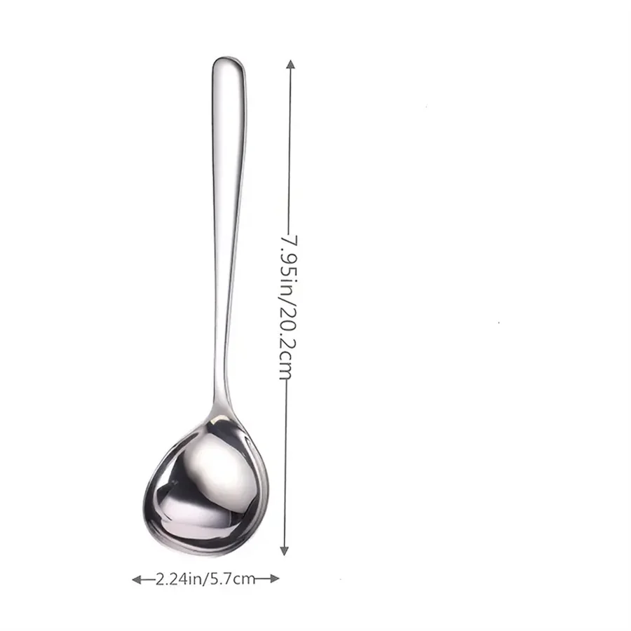 Stainless Steel Spoon Cutlery Set 5pcs/1pc Soup Spoon Rice LongHandle Tableware Set Kitchen Utensils