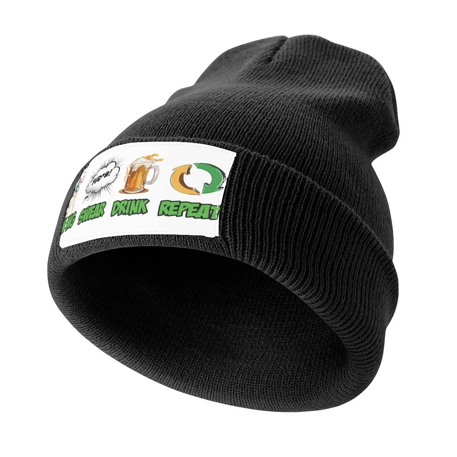 

Swing Swear Drink Repeat Golf Humor Knitted Cap Big Size Hat Anime Hat Cosplay Custom Cap Men Hats Women's