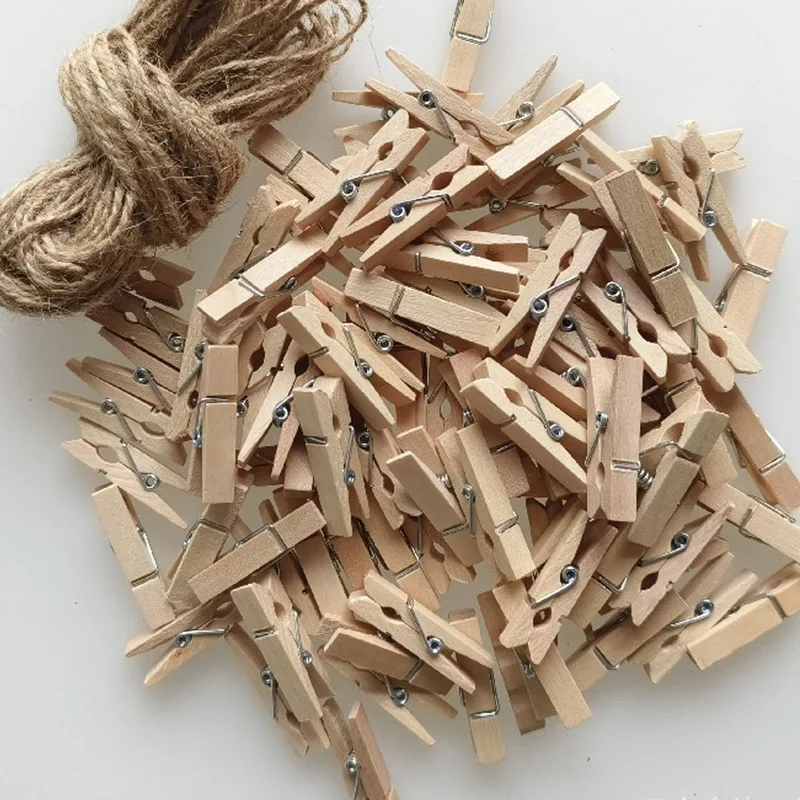 

50/100pcs Natural Wooden Clips For Photo Clip Clothes pin Craft Decoration Clips Pegs Storage Folder Photo Folder Clip Organizer