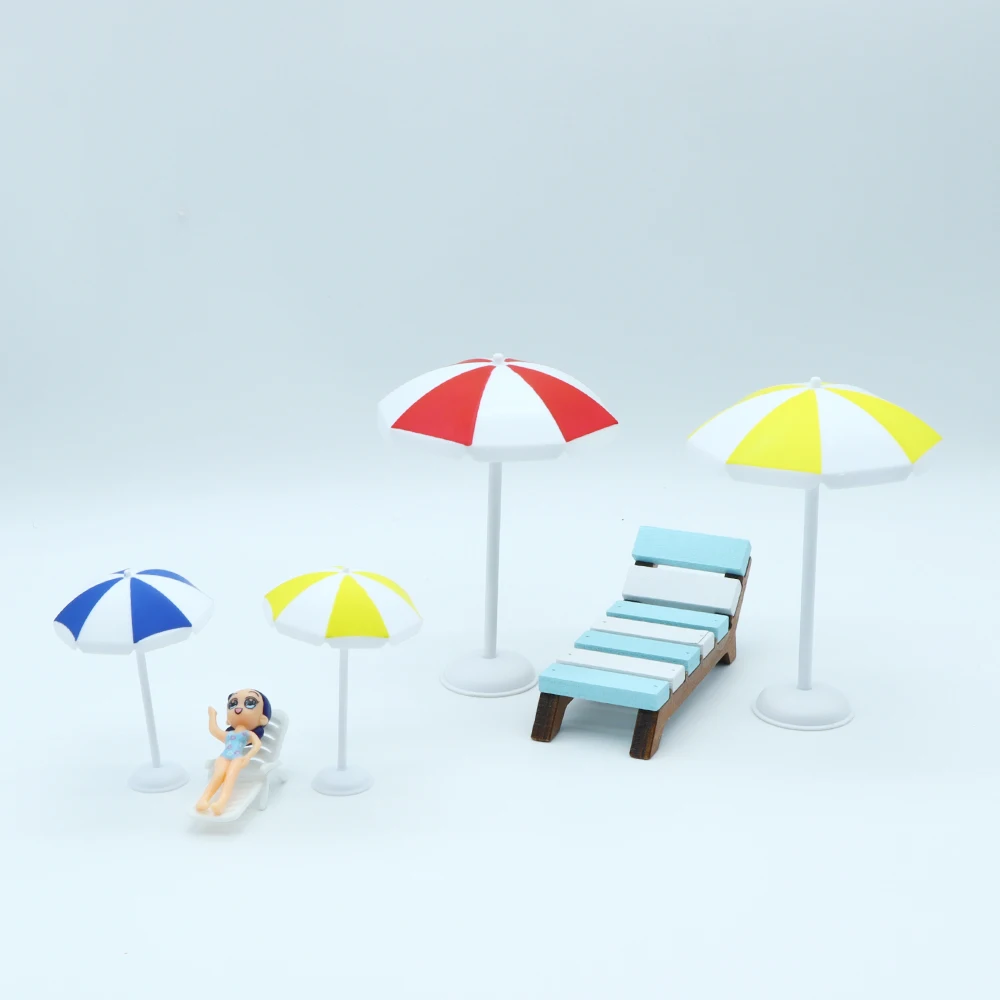 1Pc Dollhouse New Mini Plastic Sun Umbrella Micro Landscape Ocean Beach Decor Miniature Props Accessories Baking DIY Material 6