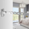 Clothes Folding Hangers Laundry Storage Supplies Wall Mounted Clothes Drying Rack Indoor Space Saving Stainless Steel 6 Holes 6