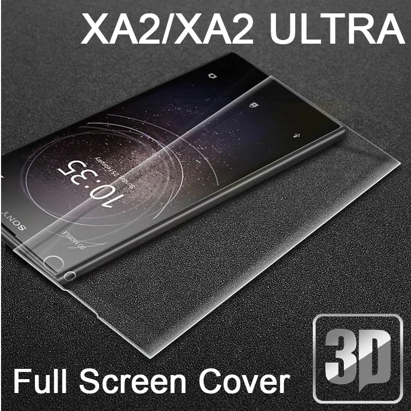  Xperia XA2 XA2 XA2 울트라 XA1 XA1 플러스용 3D 강화 유리 LCD 곡면 전체 화면 보호기 필름 커버, 보호 필름, 9H